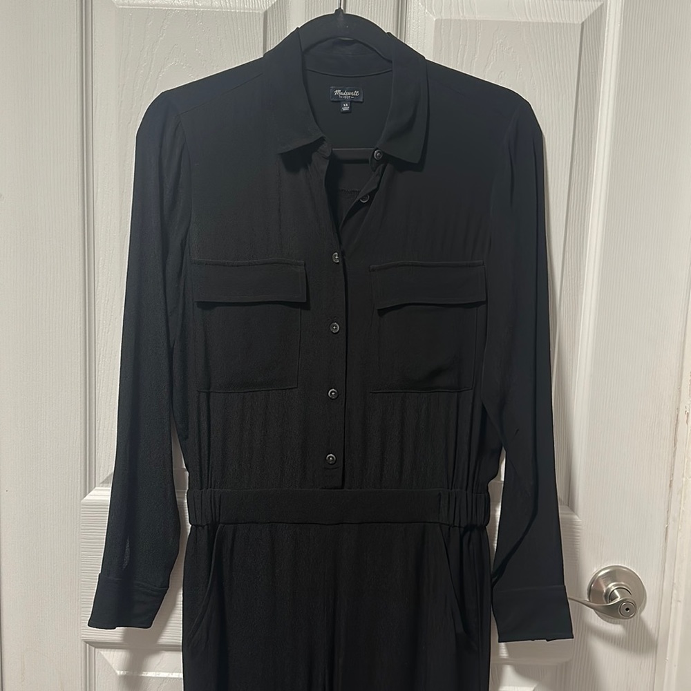 Madewell - black crepe jumpsuit